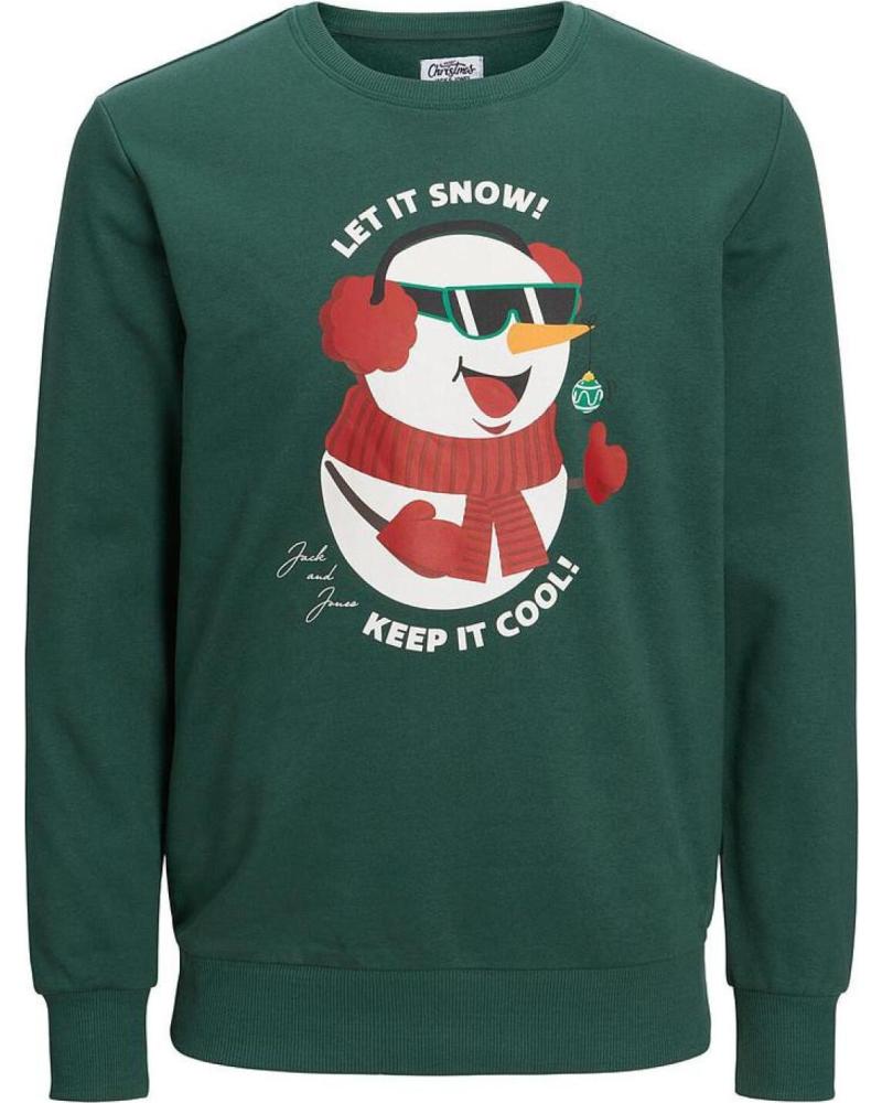 SUDADERA JACK & JONES JORTOON SWEAT CON ESTAMPADO VERDE