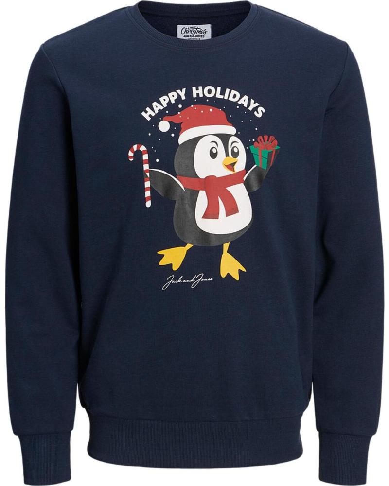 SUDADERA JACK & JONES JORTOON SWEAT CON ESTAMPADO DE PINGÜINO AZUL