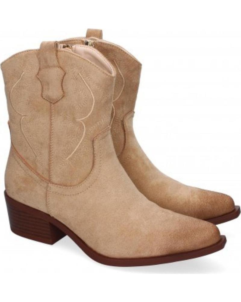 BOTAS COWBOY CORTAS MUJER SPORT3PUNTO0 VRA-1160 BEIGE BORDADAS VARIOS COLORES