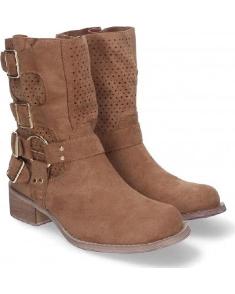 BOTAS DE MUJER SPORT3PUNTO0 L1001 ESTILO MOTERO CAMEL VARIOS COLORES