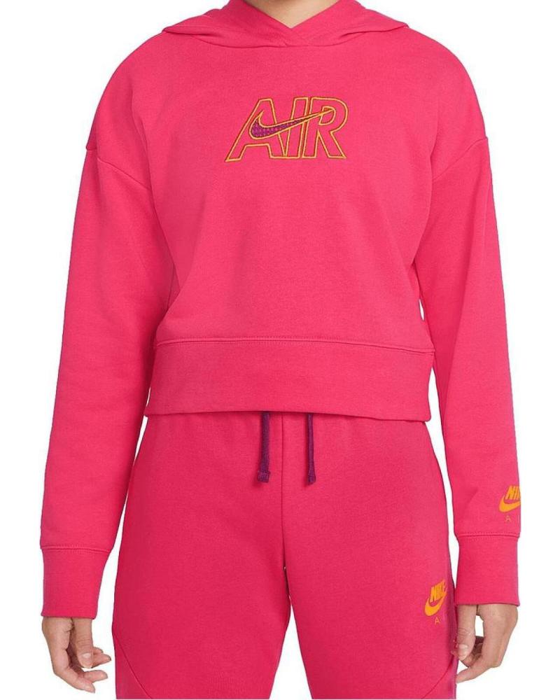 SUDADERA NIKE G NSW AIR FT CROP HOODIE DM8372 PARA NIÑA ROSA