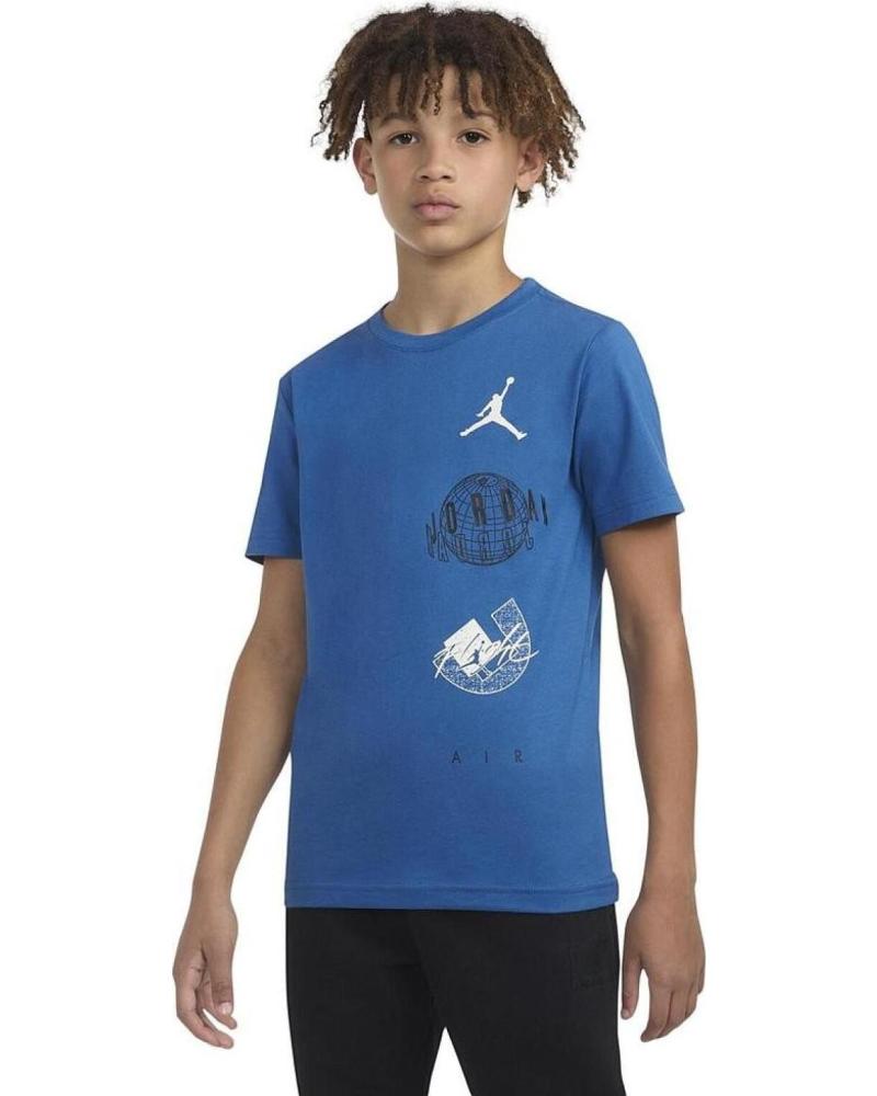 CAMISETA NIKE JORDAN AIR GLOBE SS PARA NIÑA AZUL