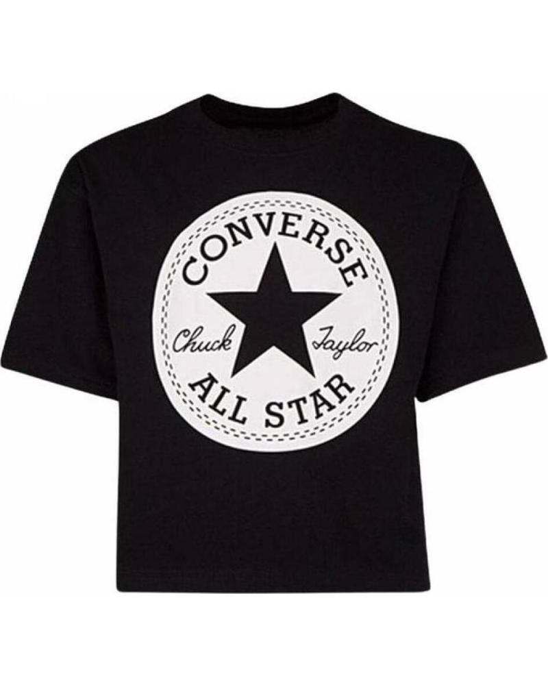 CAMISETA CONVERSE SIGNATURE CHUCK PATCH BOXY TEE NIÑA 469787 023 NEGRO NEGRO