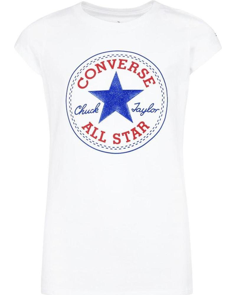 CAMISETA CONVERSE CHUCK PATCH TEE NIÑA 468992-001 BLANCA BLANCO