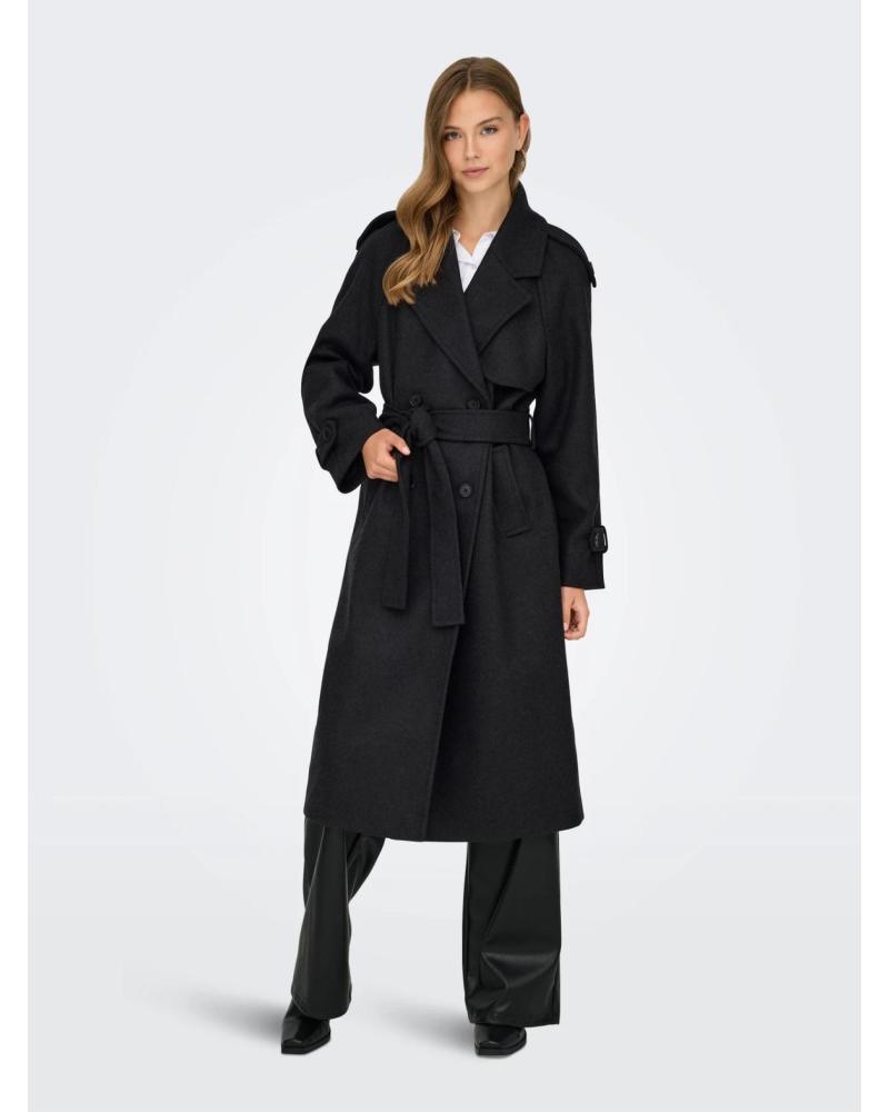 ABRIGO LARGO ENTALLADO ONLY 15344734 GRIS