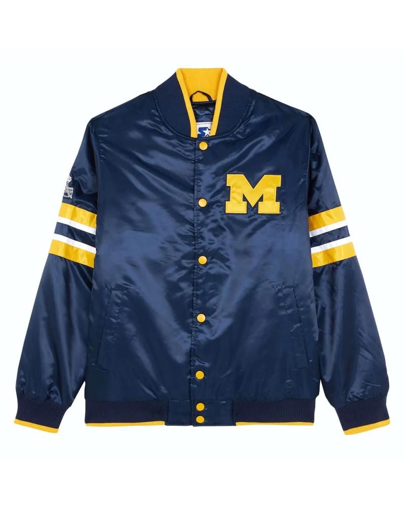 CHAQUETA BOMBER STARTER MICHIGAN NCAA AZUL MARINO 0