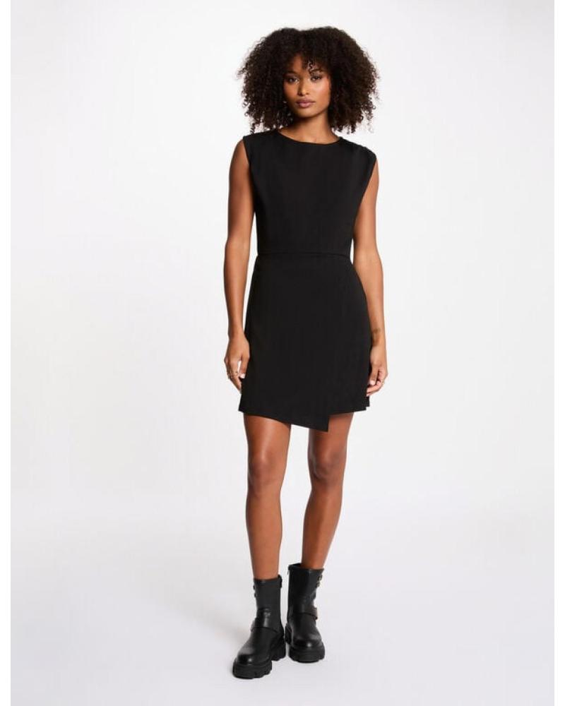 VESTIDO NEGRO MINI AJUSTADO HOMBROS DESCUBIERTOS MORGAN 261-RGAGA NEGRO