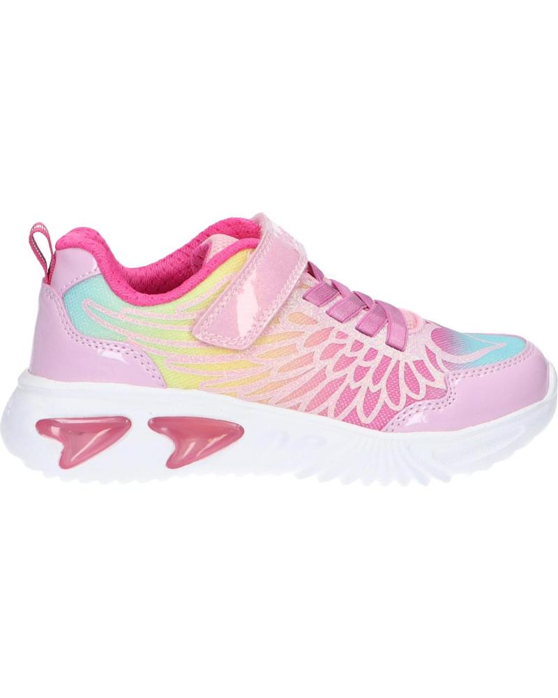 ZAPATILLAS GEOX J ASSISTER GIRL CON LUCES ROSA MULTICOLOR C8206 PINK-MULTICOLOR