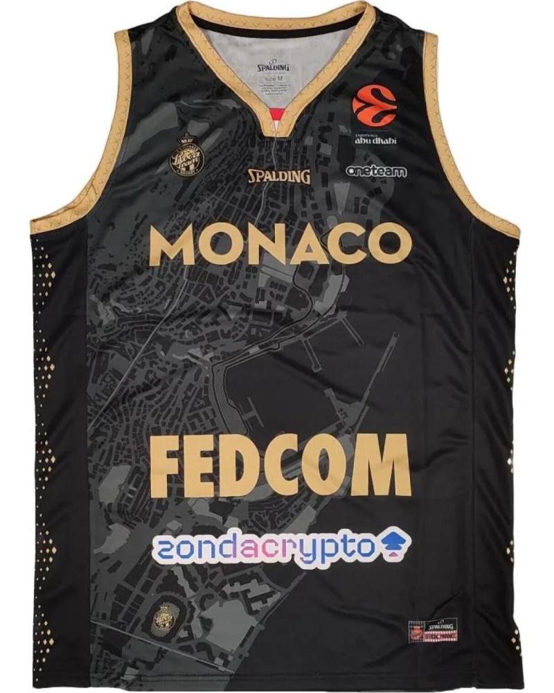 CAMISETA SPALDING AS MONACO EUROLEAGUE HOMBRE NEGRA 1