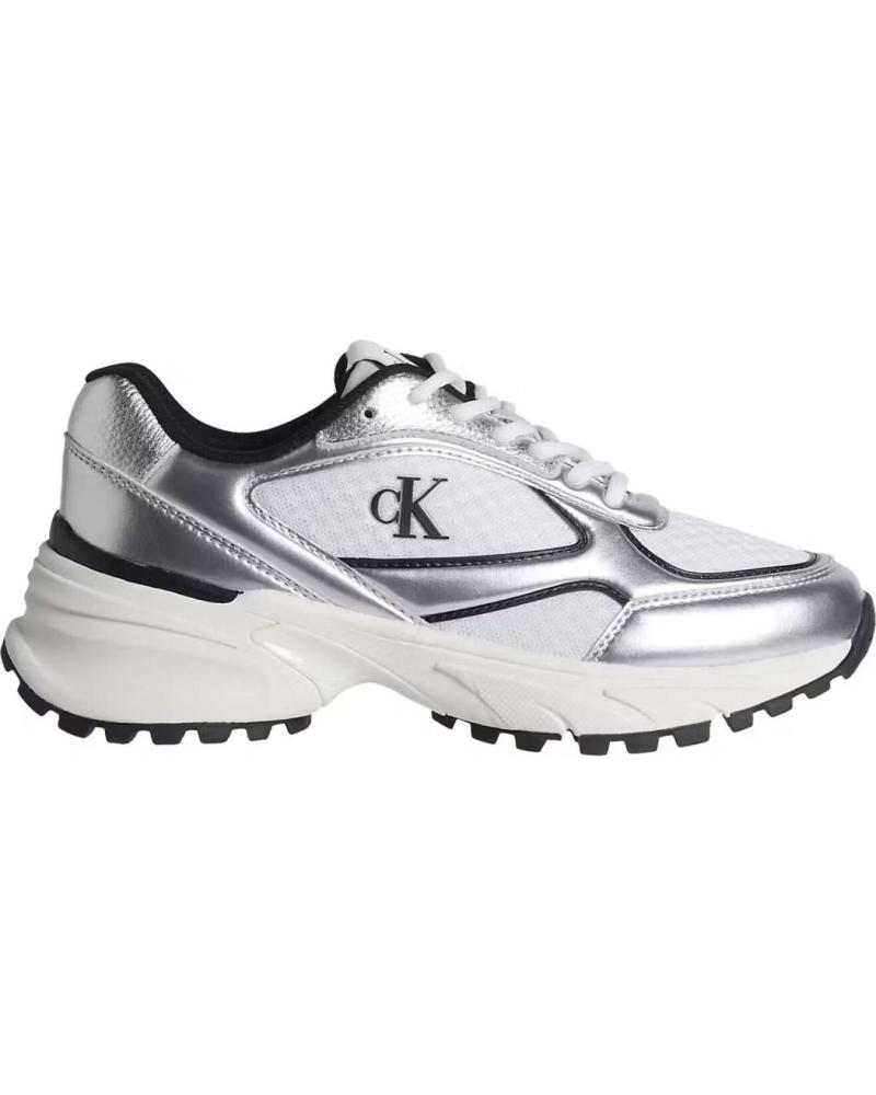 ZAPATILLAS CALVIN KLEIN HIKE RUNNER LACE UP MESH PLATA PLATA