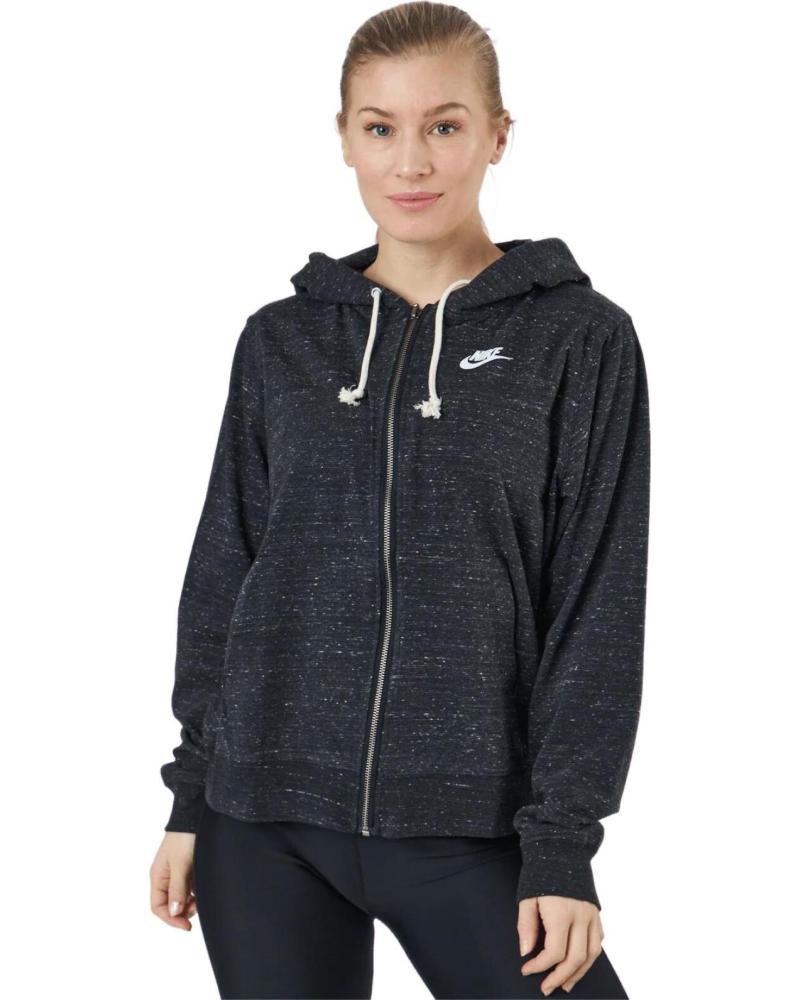 SUDADERA CON CREMALLERA NIKE GYM VINTAGE PARA MUJER NEGRO