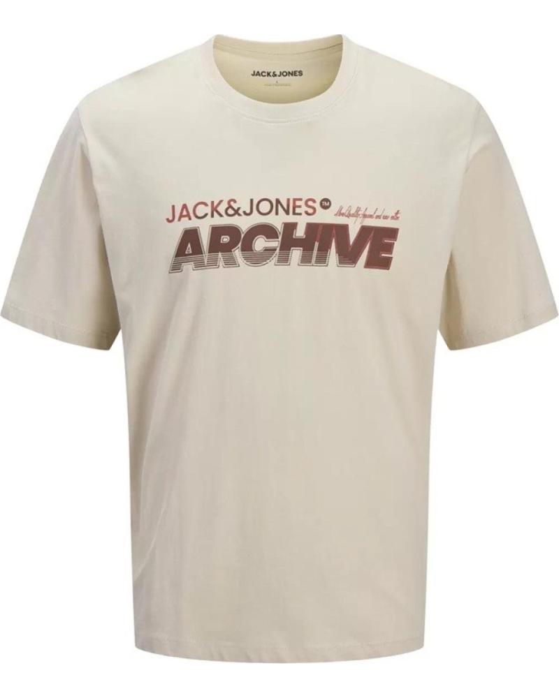 CAMISETA JACK JONES JJBRAT TEE SS CREW NECK MOONBEAM BEIGE BEIGE