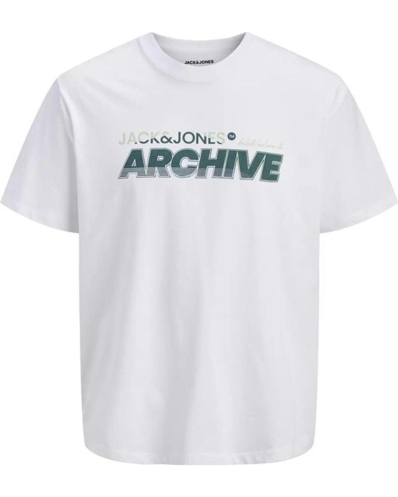 CAMISETA JACK & JONES JJBRAT TEE SS CREW NECK HOMBRE BLANCA BLANCO