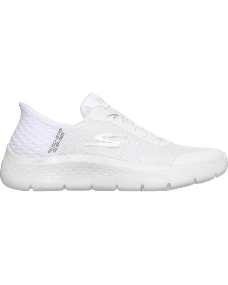 ZAPATILLAS CASUAL SKECHERS 124836 MUJER SLIP-INS BLANCO TAUPE BLANCO