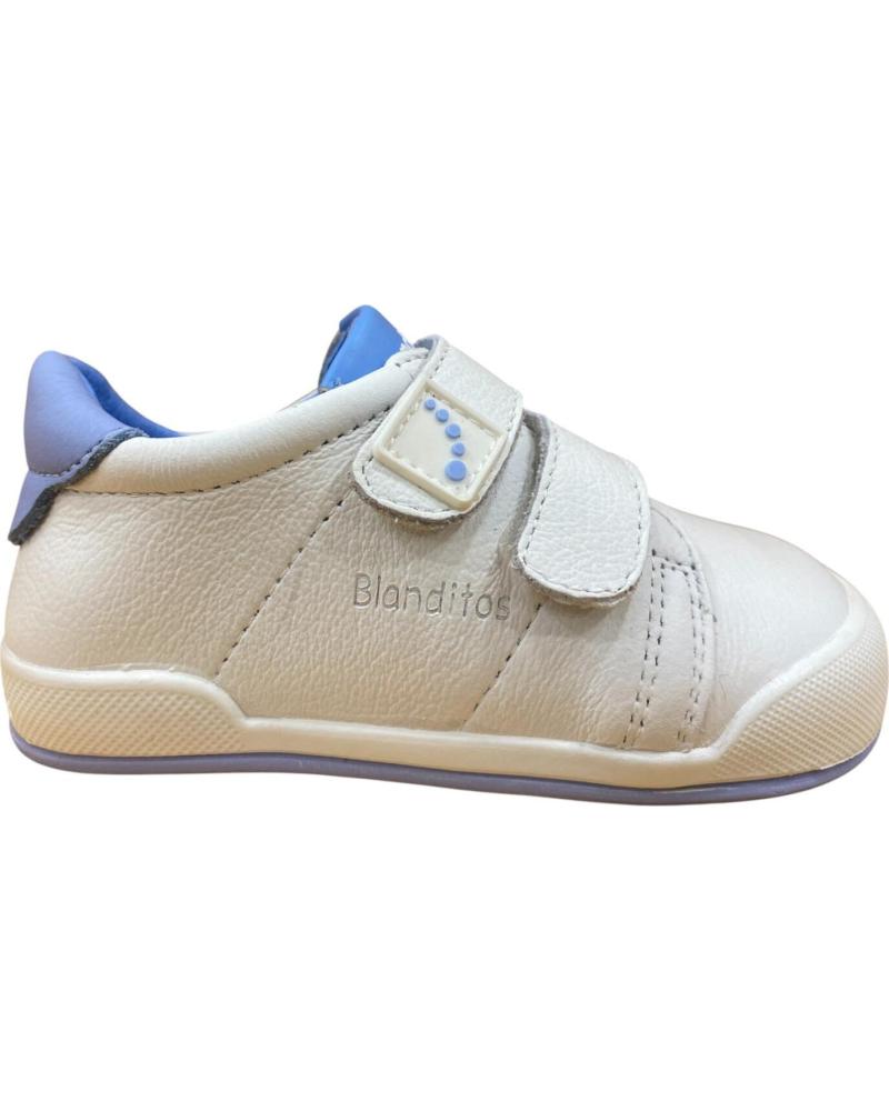 ZAPATILLAS CASUAL CRIOS LONDRES BAREFOOT NIÑO AZUL CON VELCRO BLANCO