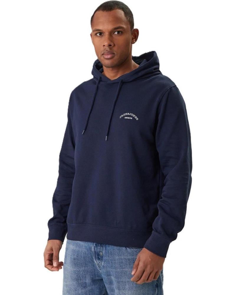 SUDADERA JACK AND JONES COLLEGE LOGO SWEAT HOOD AZUL HOMBRE AZUL