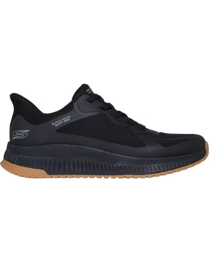 SKECHERS BOBS SQUAD 4 SLIP-INS ZAPATILLAS CASUAL HOMBRE NEGRAS NEGRO