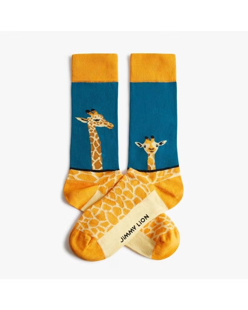 Pack 2 Pares Calcetines Unisex Jimmy Lion Jirafa Azul Marino Azul