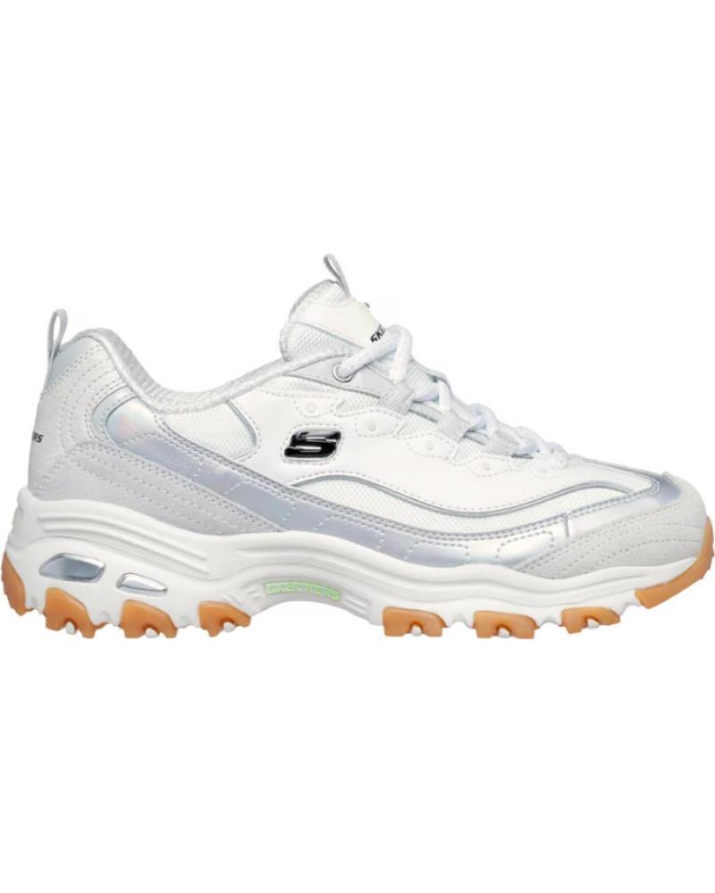 SKECHERS D LITES ZAPATILLAS CASUAL MUJER BLANCO BLANCO