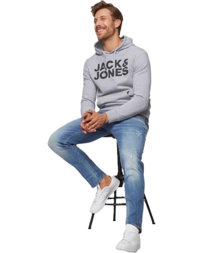 SUDADERA CON CAPUCHA Y LOGO JACK & JONES PARA HOMBRE GRIS