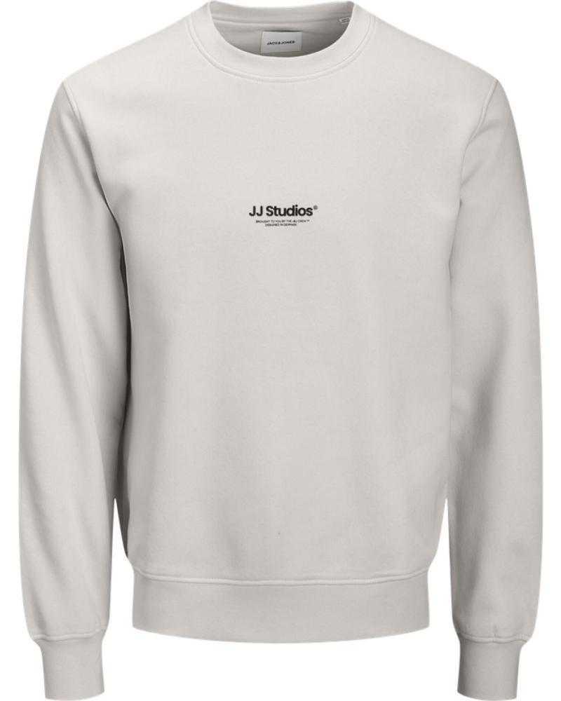 SUDADERA JACK & JONES JJESOHO CREW NECK ESTAMPADA GRIS GRIS