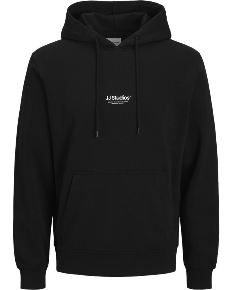 SUDADERA CON CAPUCHA JACK & JONES ESTAMPADA RELAXED FIT NEGRA NEGRO