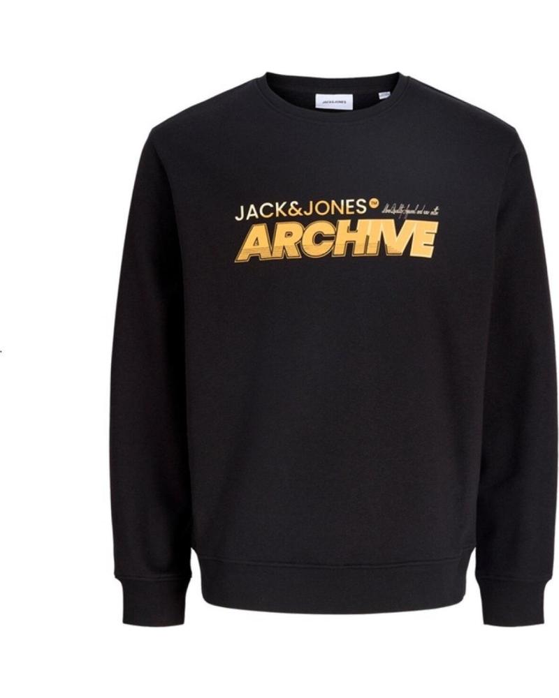 SUDADERA JACK & JONES JJBRAT SWEAT CREW NECK NEGRA NEGRO