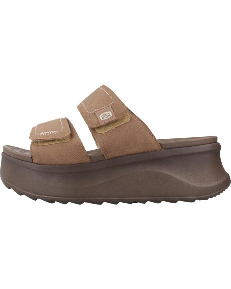 SANDALIAS HEY DUDE DELRAY SLIDE CLASSIC MUJER MARRÓN BROWN