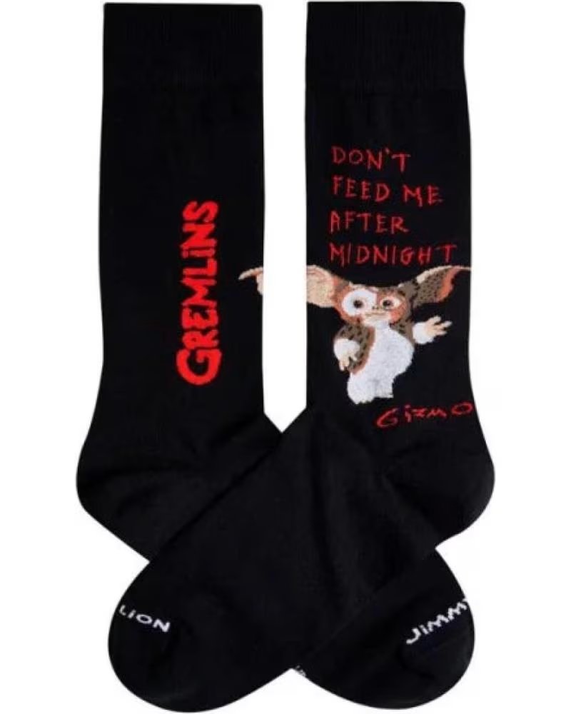 Calcetines Unisex Jimmy Lion Gremlins Warning Negros Negro