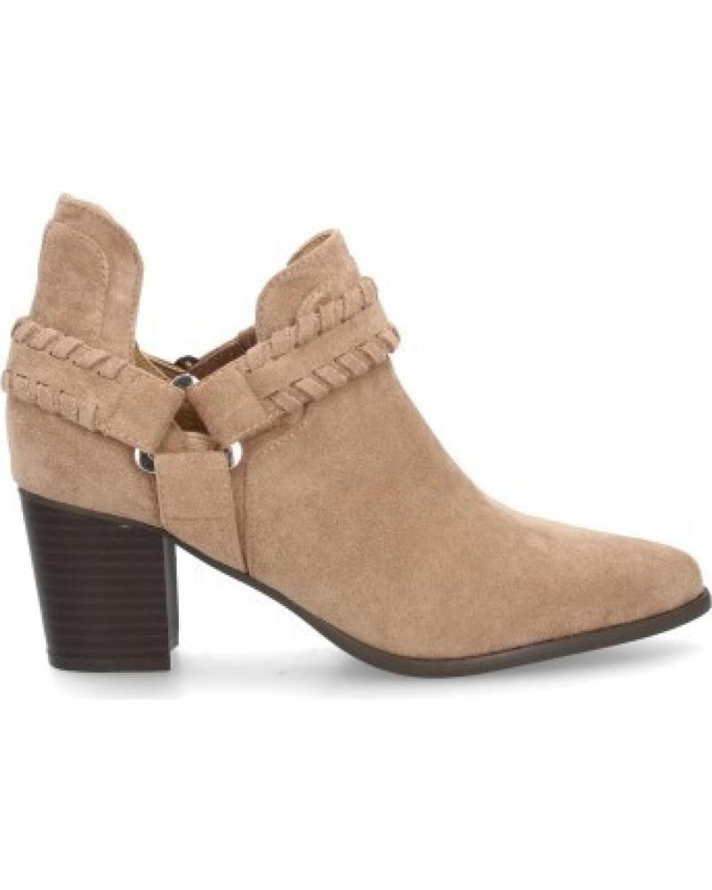 BOTAS DE TOBILLO SPORT3PUNTO0 S-5573 BEIGE CON DETALLES TRENZADOS PARA MUJER VARIOS COLORES