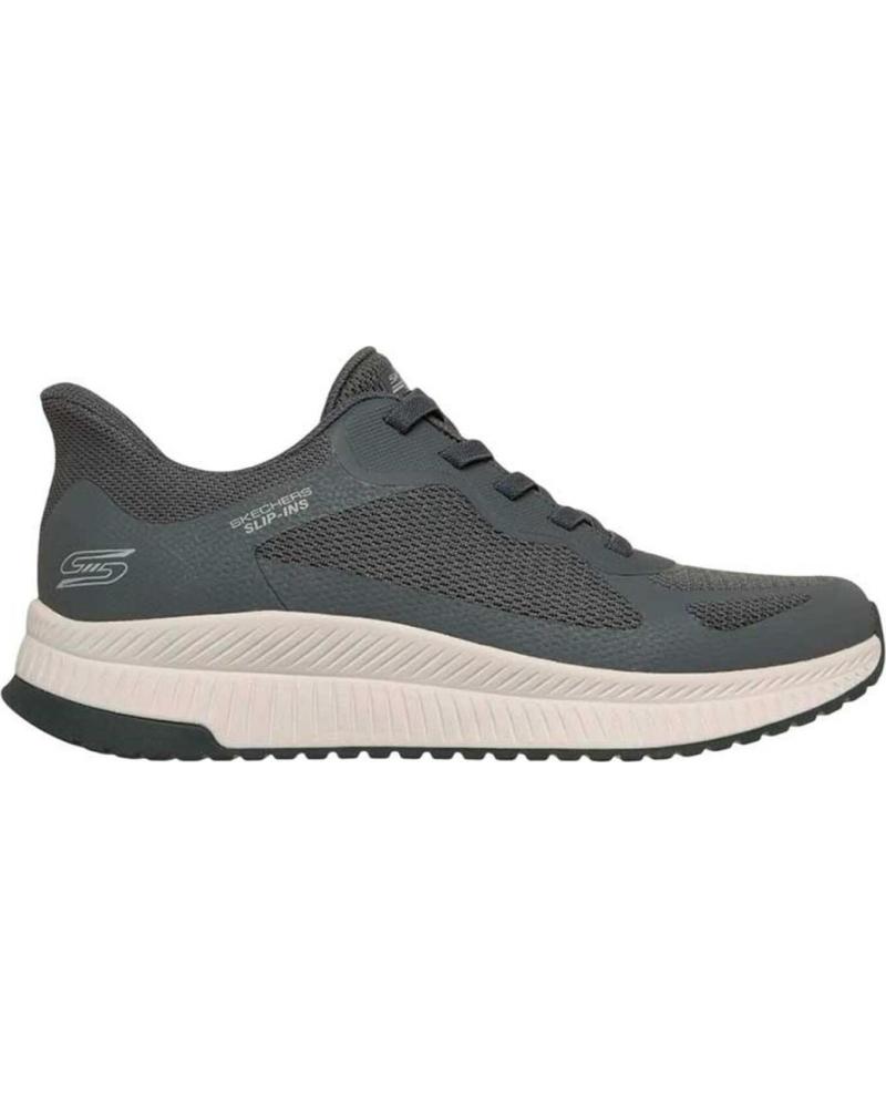 ZAPATILLAS SKECHERS BOBS SPORT SQUAD SLIP-INS HOMBRE GRIS AZUL