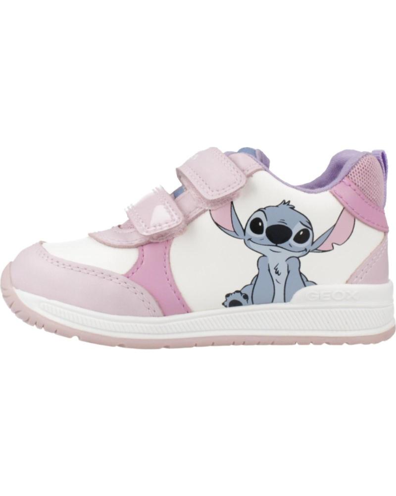 GEOX ZAPATILLAS CASUAL RISHON GIRL NIÑA CIERRE VELCRO ROSA C0406