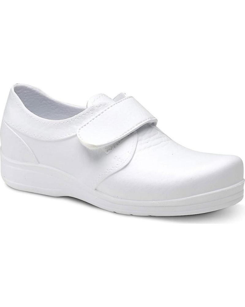ZUECOS MUJER FELIZ CAMINAR FLOTANTES CON VELCRO BLANCO BLANCO