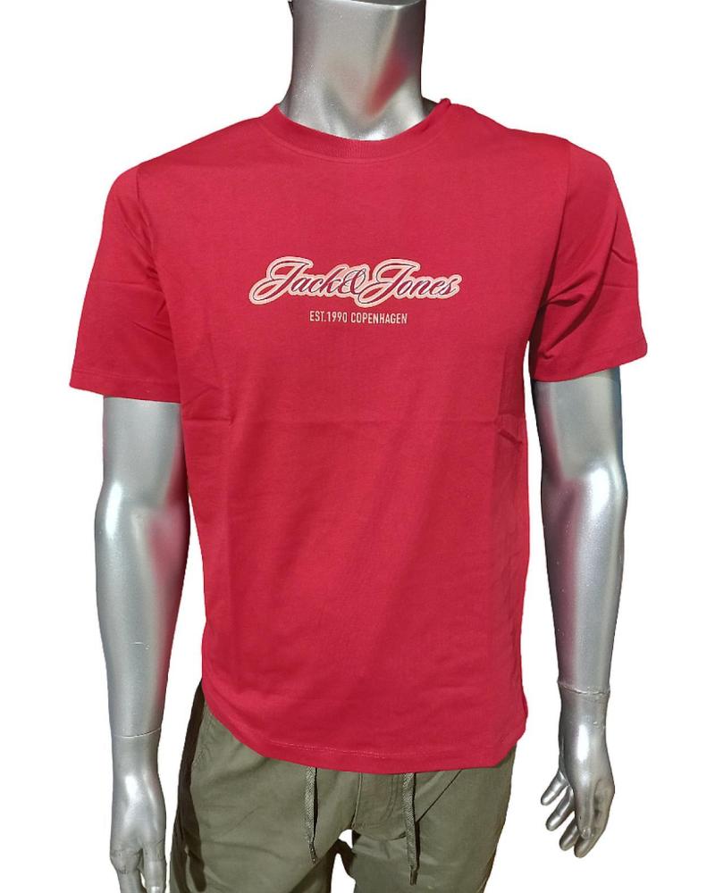 CAMISETA JACK & JONES JORCATSKILLS BALLON TEE SS CN FST 122978 ROJA ROJO