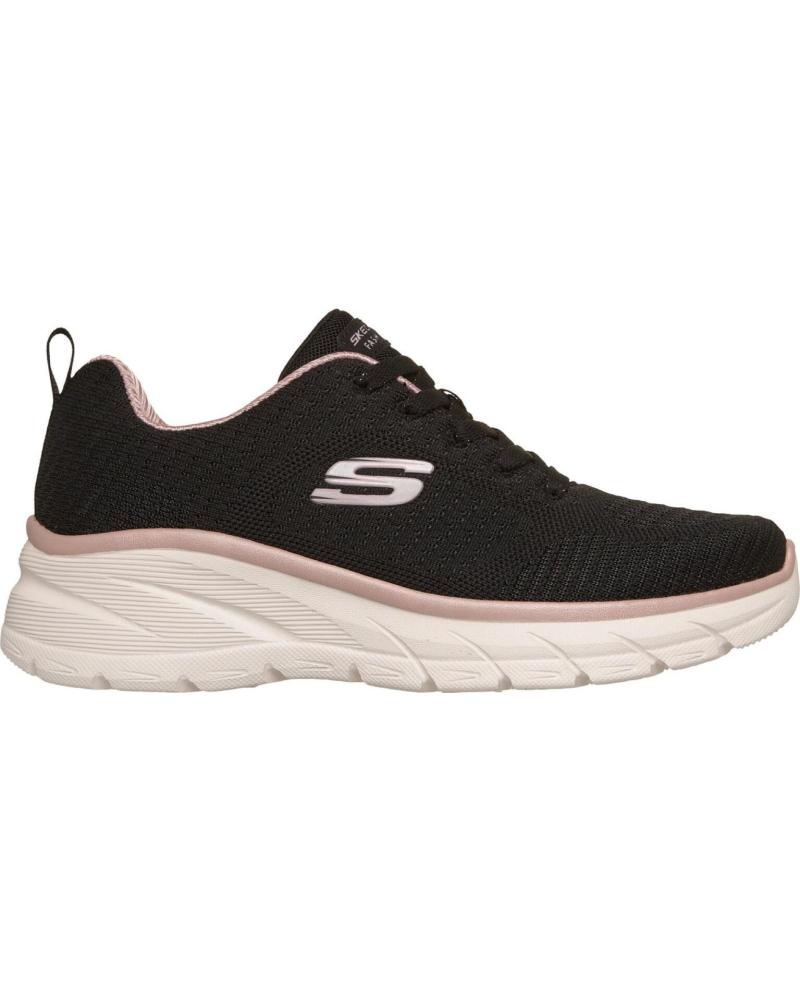 ZAPATILLAS SKECHERS 150384 BKRG DEPORTIVAS MUJER NEGRO