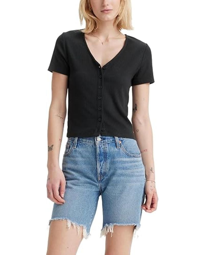 CAMISETA LEVI'S A87820000 MUJER V-NECK NEGRA NEGRO