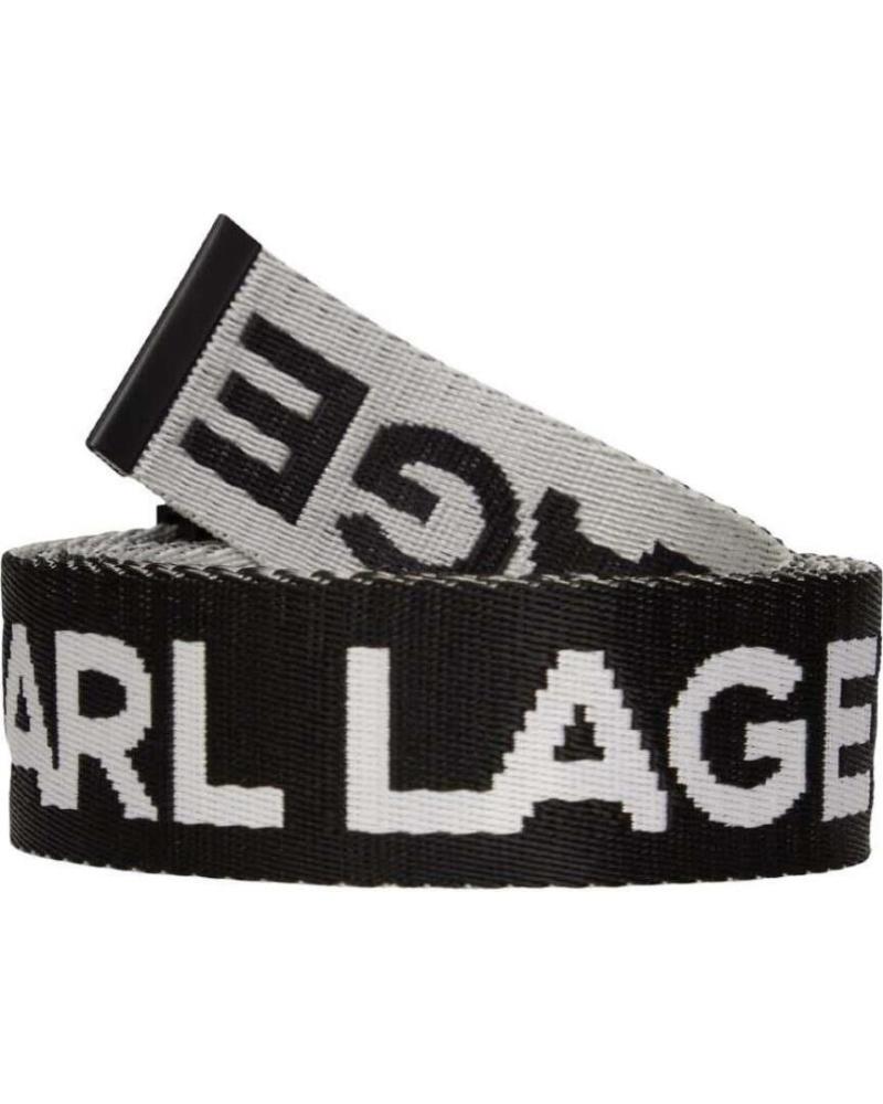 CINTURÓN KARL LAGERFELD LOGO NEGRO BLANCO BLANCO