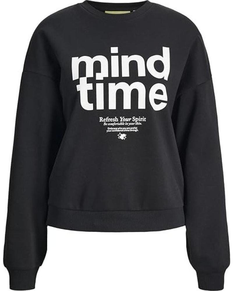 JACK AND JONES SUDADERA JACK JONES JXMIMI RLX PRINT NEGRA NEGRO