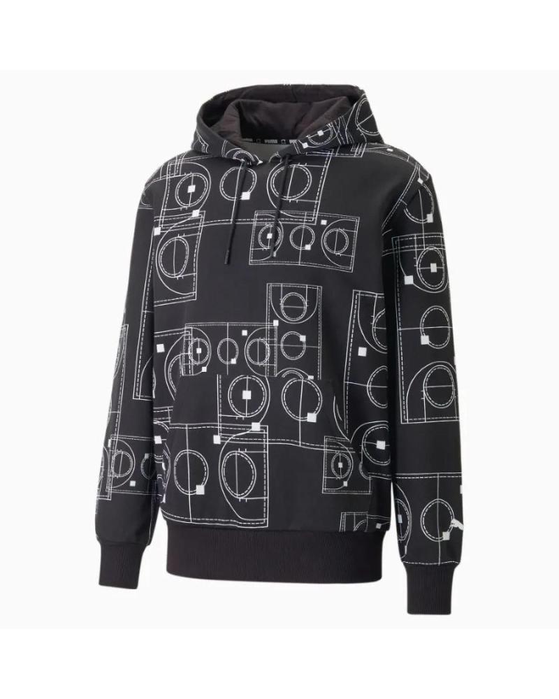 PUMA SUDADERA PUMA COURTSIDE BOOSTER GRAPHIC NEGRA HOMBRE 1