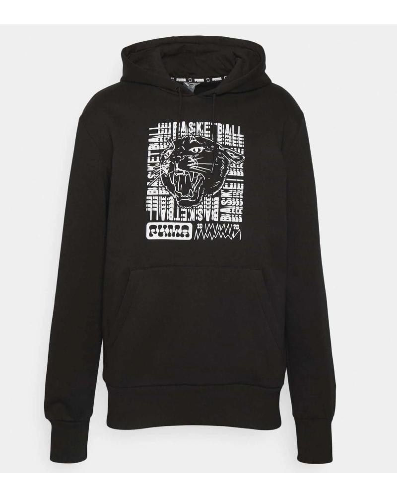 PUMA SUDADERA PUMA HOOPS GRAPHIC BOOSTER NEGRA 1