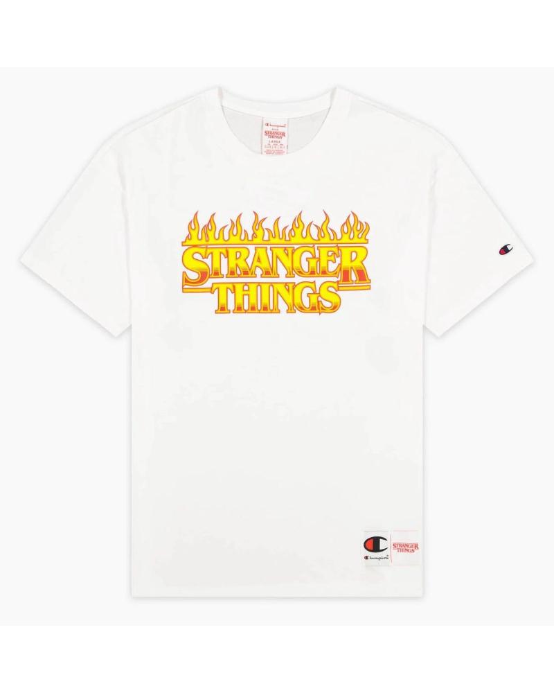 CHAMPION CAMISETA CHAMPION X STRANGER THINGS LOGO FIRE BLANCA 1