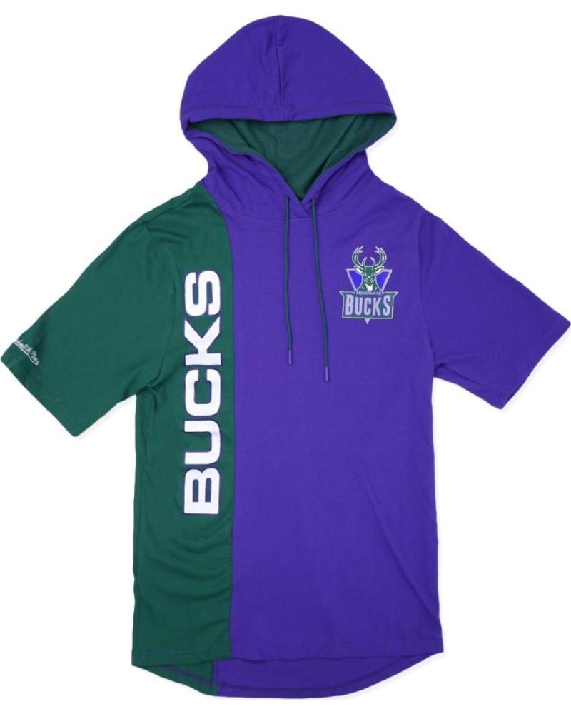 MITCHELL NESS SUDADERA CON CAPUCHA MITCHELL & NESS MILWAUKEE BUCKS SPLIT PARA HOMBRE 1