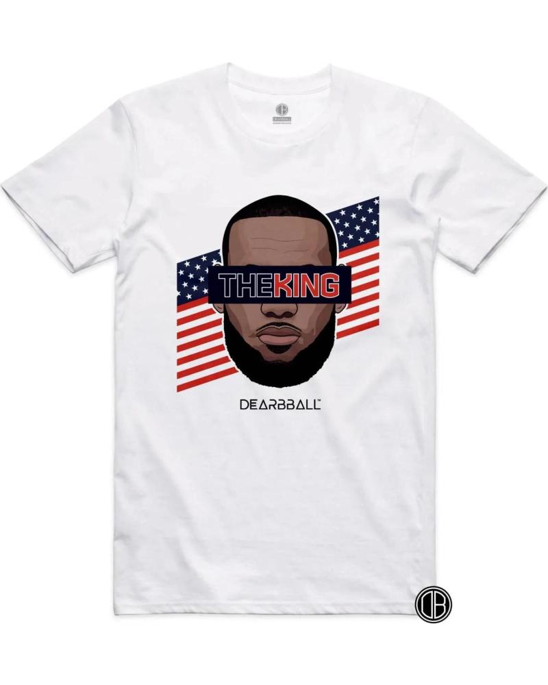 DEARBBALL CAMISETA DEARBBALL THE KING USA STRIPES BLANCA 1