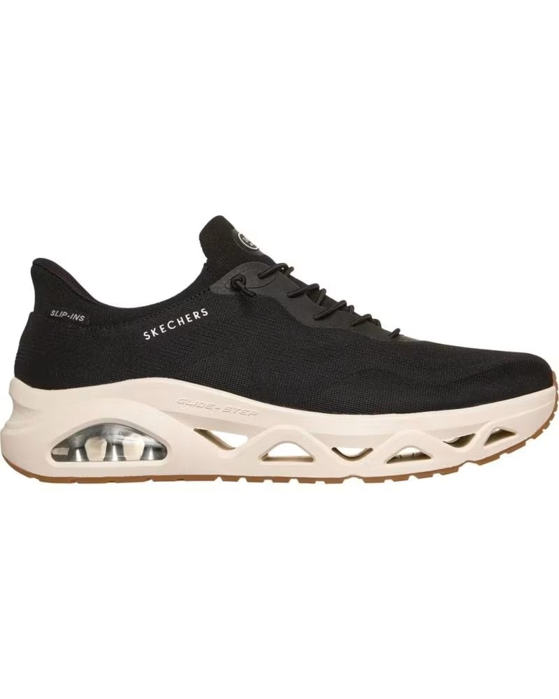Skechers Slip-ins Uno Glide-step Air Gliders Zapatillas Hombre Black Knit Negro