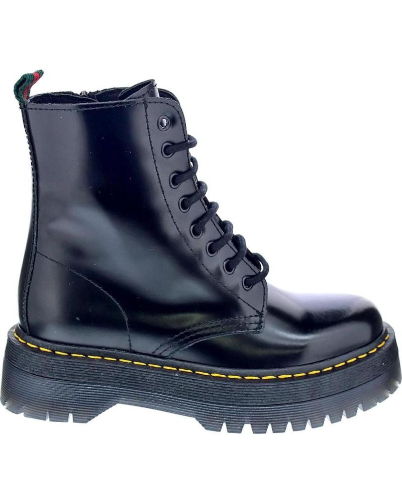 BOTINES ALPE DE PLATAFORMA CON CORDONES EN NEGRO NEGRO