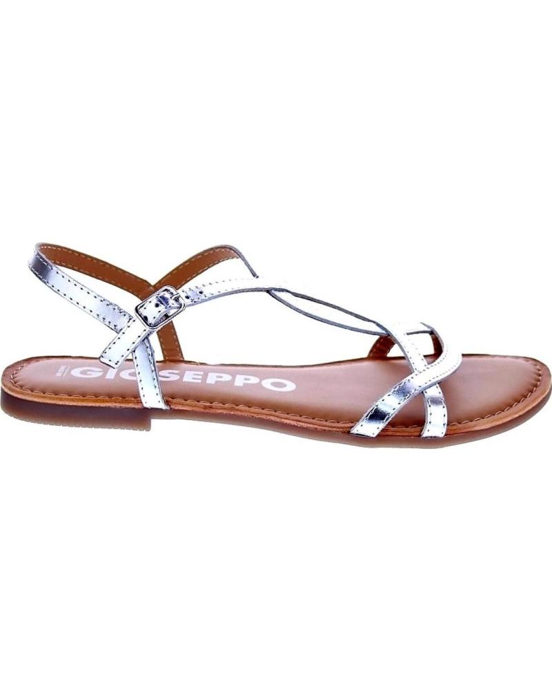 SANDALIAS PLANAS GIOSEPPO LAMIM CON TIRAS METALIZADAS PLATA