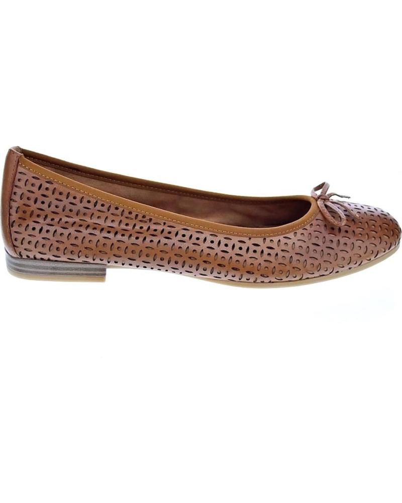 BAILARINAS TAMARIS CON DETALLE DE LAZO Y PICADO MARRóN