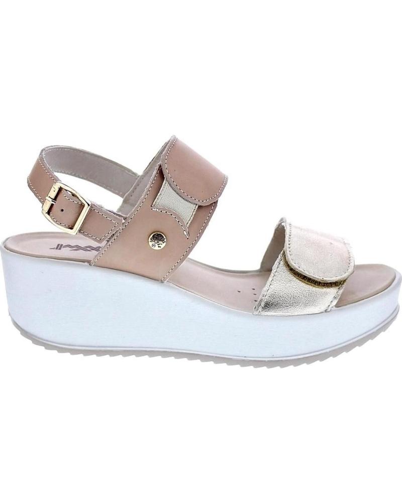 SANDALIAS DE CUÑA IMAC MODELO 757650 BEIGE BEIGE