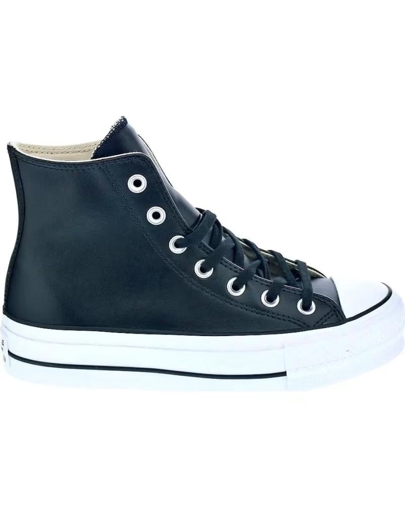 Converse Zapatillas Chuck Taylor All Star Lift Hi Plataforma Cuero Negro 561675C