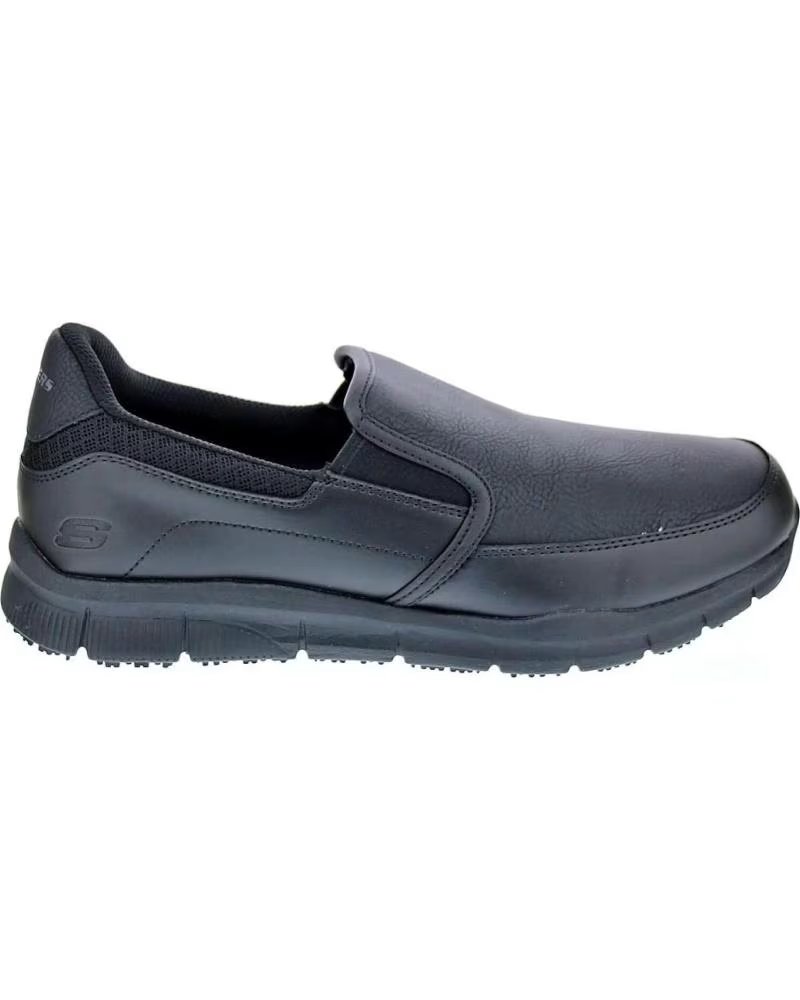 Mocasín Negro de Trabajo Skechers para Hombre Negro